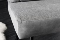 Moderne Sitzbank BIG GEORGE 160cm grau Samt Strukturstoff Taschenfederkern Metall