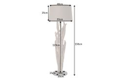 Handgefertigte Stehlampe WILD NATURE 158cm grau Treibholz Stehleuchte Leinenschirm