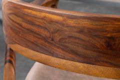 Design Stuhl KENNEDY braun massives Sheeshamholz mit Polstersitz Microfaser
