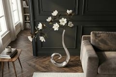 Moderne Vase WAVE XL 106cm silber Aluminium poliert Dekoration