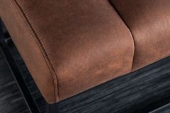 Design Sitzbank PETIT BEAUTÉ 110cm antik braun Microfaser schwarzes Metallgestell