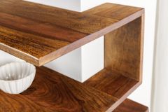 Massives 3er Set Wandregale SURREAL 65cm braun stone finish Außenecke Sheesham