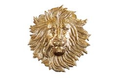 Goldene Wanddeko WILDLIFE LION 60cm gold Metall Löwenkopf-Skulptur handmade