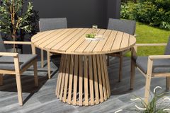 Runder Gartentisch KOPENHAGEN 120cm natur Akazie Massivholz In- und Outdoor wetterfest