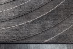 3D strukturierter Kurzflor Teppich WAVE 230x160cm anthrazit Hoch-Tief-Effekt
