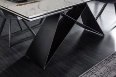Ausziehbarer Esstisch PROMETHEUS 180-220-260cm weiß Marmor Keramik made in Italy
