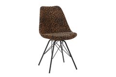 Design Stuhl SCANDINAVIA MEISTERSTÜCK braun schwarz Chenille schwarz Metallgestell
