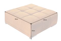 Extravaganter Hocker ELEGANCIA 110cm senfgelb Vogue Velours Samt mit Ziersteppung