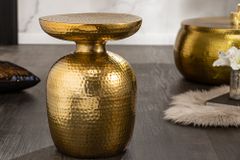 Handgearbeiteter Beistelltisch ORIENT 50cm gold Hammerschlag Design