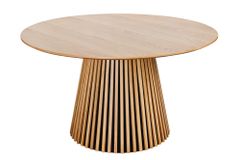Runder Esstisch VALHALLA WOOD 120cm natur Eichenholz Säulenfuß