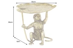 Design Beistelltisch WILDLIFE MONKEY 60cm gold antik Metall handmade