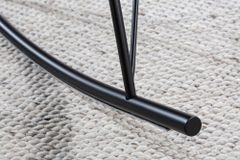 Design Schaukelstuhl SCANDINAVIA SWING weiß Bouclé Sessel schwarz Metall