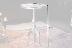 Eleganter Beistelltisch SAVOY 55cm silber poliert Dreibein mit runder Platte