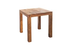 Massivholz Esstisch PURE 70cm braun Sheesham stone finish Bistrotisch quadratisch