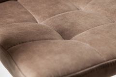 Retro Design Stuhl MODENA antik taupe Microfaser mit Ziersteppung