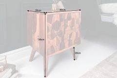 Massivholz Beistelltisch MYSTIC LIVING 60cm braun Sheesham stone finish Nachttisch