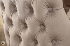 Chesterfield Stuhl CASTLE DELUXE cappuccino Samt mit Löwenkopf Nieten