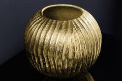 Handgefertigte Deko-Vase ELEGANCE 25cm gold antik Hammerschlag Design