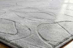 3D Hochflor Teppich LUNA 230x160cm hellgrau Hoch-Tief-Effekt Indoor-Teppich