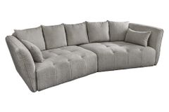 Modernes Big Sofa ROYAL 295cm grau Bouclé Federkern XXL-Couch inkl. Kissen