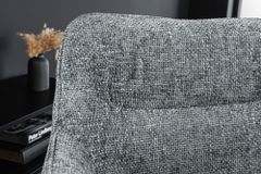 Drehbarer Stuhl VERONA grau Strukturstoff mit Armlehne Metallbeine schwarz