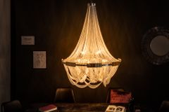 Extravaganter Kronleuchter ROYAL XL 70cm silber Hängeleuchte