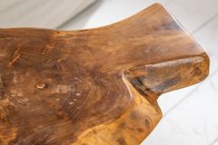 Einzigartiger Beistelltisch WILD 40cm Teakholz Baumscheibe Couchtisch