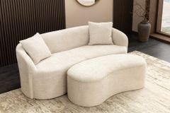 Extravagantes Sofa ELEMENTAL 180cm champagner beige Feinstrick Bouclé 2-Sitzer