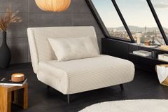 Retro Schlafsessel SMART MULTIFUNCTION 100cm beige Cord Bettfunktion inkl. Kissen