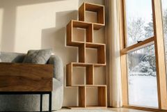 Massives Regal MAKASSAR 150cm natur cream finish Mangoholz einzigartige Maserung
