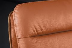 Drehbarer Design Barhocker BIG GEORGE cognac Echtleder höhenverstellbar mit Armlehnen