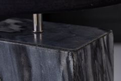 Design Tischlampe NOBLE 55cm schwarz Marmorfuß Stoffschirm