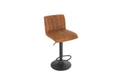 Drehbarer Barhocker PORTLAND vintage braun Microfaser Barstuhl mit Lehne höhenverstellbar