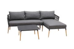 Outdoor Gartenlounge IPANEMA 240cm anthrazit Aluminium Teakholz wetterfest