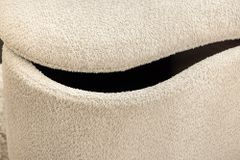 Extravagante Polsterbank ELEMENTAL 120cm champagner beige Feinstrick Bouclé mit Stauraum