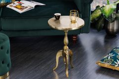 Barock Beistelltisch SAVOY 55cm gold Metall Dreibein rund Vintage