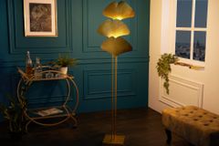 Design Stehlampe GINKGO 160cm gold Metall