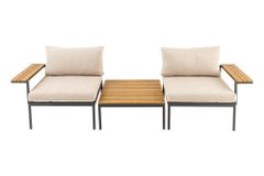 Outdoor Lounge Sitzgruppe MOBILE MODULAR 240cm anthrazit greige inkl. Kissen