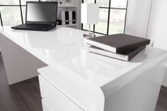 Design Schreibtisch FAST TRADE 160cm weiß Hochglanz Computertisch