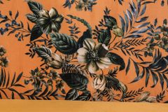 Design Bank PRÊT-À-PORTER gelb Samt florales Muster und goldene Fußkappen