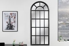 Design Wandspiegel CASTILLO 140cm schwarz Landhausstil Fenster