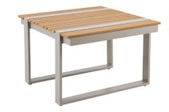 Gartentisch TAMPA LOUNGE 70cm natur greige Aluminium wetterfest Outdoor Balkontisch