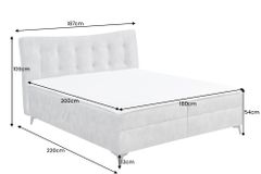 Design Boxbett DECADENCIA 180x200cm silbergrau Samt mit Stauraum Matratze Topper