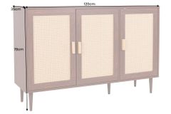 Design Sideboard VIENNA 120cm braun Wiener Geflecht Kommode
