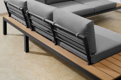 Große Garten Sitzgruppe MIAMI LOUNGE 240cm anthrazit Aluminium wetterfest Outdoor inkl. Kissen