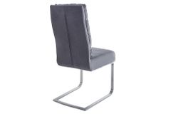 Design Freischwinger Stuhl COMFORT vintage grau mit Edelstahl-Gestell