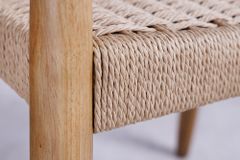 Design Armlehnen-Stuhl KENNEDY natur aus recyceltem Pinienholz mit Korbgeflecht