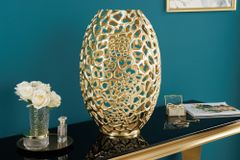 Filigrane Design Vase ABSTRACT LEAF gold 50cm Handarbeit