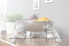 Design Deko-Schale SKULL 35cm silber Aluminium Totenkopf