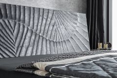Design Bett SCORPION 180x200cm schwarz Mangoholz 3D Schnitzerei Massivholz Doppelbett